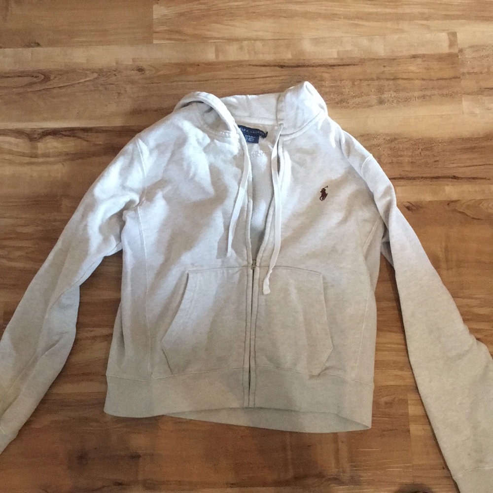 Ralph Lauren creme hooded zip up
